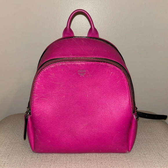 MCM Mini Neon Pink Backpack - Picture 1 of 9